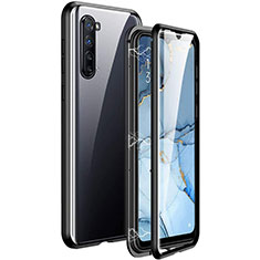 Oppo K7 5G用ケース 高級感 手触り良い アルミメタル 製の金属製 360度 フルカバーバンパー 鏡面 カバー M06 Oppo ブラック