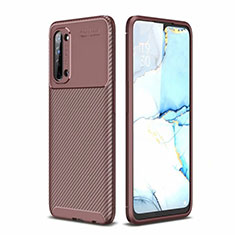 Oppo K7 5G用シリコンケース ソフトタッチラバー ツイル カバー Oppo ブラウン