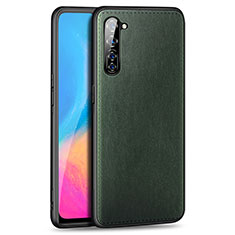 Oppo K7 5G用ケース 高級感 手触り良いレザー柄 R01 Oppo グリーン