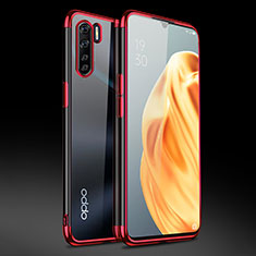 Oppo K7 5G用極薄ソフトケース シリコンケース 耐衝撃 全面保護 クリア透明 Z01 Oppo レッド