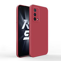 Oppo K9 5G用360度 フルカバー極薄ソフトケース シリコンケース 耐衝撃 全面保護 バンパー Oppo レッド