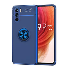 Oppo K9 Pro 5G用極薄ソフトケース シリコンケース 耐衝撃 全面保護 アンド指輪 マグネット式 バンパー JM1 Oppo ネイビー