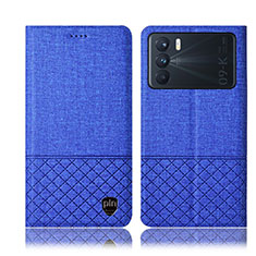 Oppo K9 Pro 5G用手帳型 布 スタンド H12P Oppo ネイビー