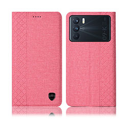 Oppo K9 Pro 5G用手帳型 布 スタンド H13P Oppo ピンク