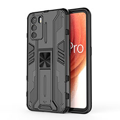 Oppo K9 Pro 5G用ハイブリットバンパーケース スタンド プラスチック 兼シリコーン カバー マグネット式 Oppo ブラック