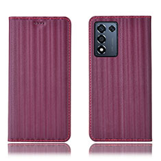 Oppo K9S 5G用手帳型 レザーケース スタンド カバー H23P Oppo ワインレッド