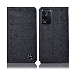 Oppo K9X 5G用手帳型 布 スタンド H13P Oppo ブラック