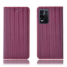 Oppo K9X 5G用手帳型 レザーケース スタンド カバー H23P Oppo ワインレッド