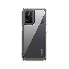 Oppo K9X 5G用ハイブリットバンパーケース クリア透明 プラスチック カバー J01S Oppo グレー