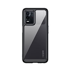 Oppo K9X 5G用ハイブリットバンパーケース クリア透明 プラスチック カバー J01S Oppo ブラック