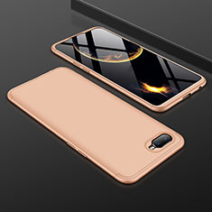 Oppo R15X用ハードケース プラスチック 質感もマット 前面と背面 360度 フルカバー Oppo ゴールド