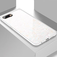 Oppo R15X用ハイブリットバンパーケース プラスチック 鏡面 カバー T01 Oppo ホワイト