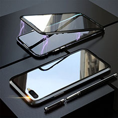 Oppo R17 Neo用ケース 高級感 手触り良い アルミメタル 製の金属製 360度 フルカバーバンパー 鏡面 カバー T05 Oppo ブラック