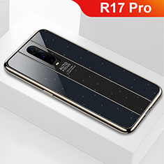 Oppo R17 Pro用ハイブリットバンパーケース プラスチック 鏡面 カバー Oppo ブラック