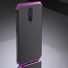 Oppo R17 Pro用ケース 高級感 手触り良い メタル兼シリコン バンパー M02 Oppo パープル