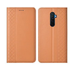 Oppo Reno Ace用手帳型 レザーケース スタンド カバー L01 Oppo オレンジ