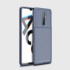 Oppo Reno Ace用シリコンケース ソフトタッチラバー ツイル カバー Oppo ネイビー