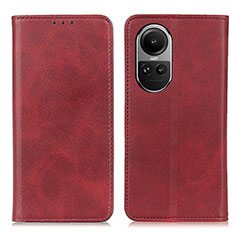 Oppo Reno10 Pro 5G用手帳型 レザーケース スタンド カバー A02D Oppo レッド