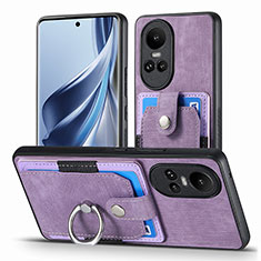 Oppo Reno10 Pro 5G用シリコンケース ソフトタッチラバー レザー柄 カバー SD2 Oppo ラベンダー