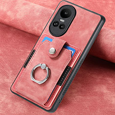 Oppo Reno10 Pro 5G用シリコンケース ソフトタッチラバー レザー柄 カバー SD1 Oppo ピンク