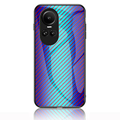 Oppo Reno10 Pro 5G用ハイブリットバンパーケース プラスチック 鏡面 虹 グラデーション 勾配色 カバー LS2 Oppo ネイビー