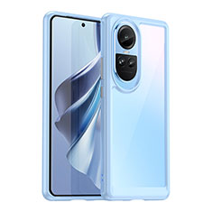 Oppo Reno10 Pro 5G用ハイブリットバンパーケース クリア透明 プラスチック カバー J01S Oppo ネイビー