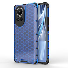 Oppo Reno10 Pro 5G用360度 フルカバー ハイブリットバンパーケース クリア透明 プラスチック カバー AM1 Oppo ネイビー