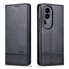 Oppo Reno10 Pro+ Plus 5G用手帳型 レザーケース スタンド カバー YZ1 Oppo ブラック