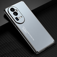 Oppo Reno10 Pro+ Plus 5G用ケース 高級感 手触り良い アルミメタル 製の金属製 兼シリコン カバー JL2 Oppo ネイビー