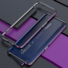 Oppo Reno2用ケース 高級感 手触り良い アルミメタル 製の金属製 バンパー カバー Oppo パープル