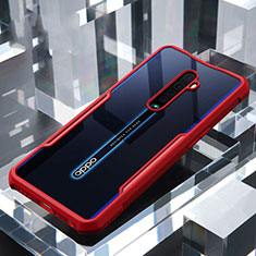 Oppo Reno2用ハイブリットバンパーケース クリア透明 プラスチック 鏡面 カバー Oppo レッド