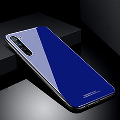 Oppo Reno3用ハイブリットバンパーケース プラスチック 鏡面 カバー T01 Oppo ネイビー