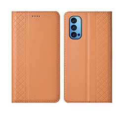 Oppo Reno4 5G用手帳型 レザーケース スタンド カバー T09 Oppo オレンジ