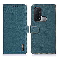 Oppo Reno5 A用手帳型 レザーケース スタンド カバー B01H Oppo グリーン