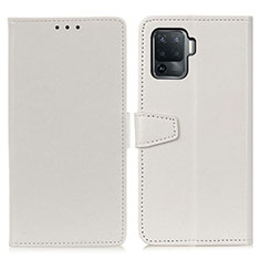 Oppo Reno5 F用手帳型 レザーケース スタンド カバー A06D Oppo ホワイト