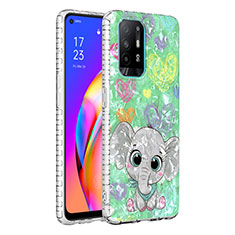 Oppo Reno5 F用シリコンケース ソフトタッチラバー バタフライ パターン カバー Y04B Oppo グリーン