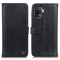 Oppo Reno5 Lite用手帳型 レザーケース スタンド カバー M10L Oppo ブラック