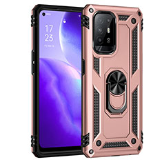 Oppo Reno5 Z 5G用ハイブリットバンパーケース プラスチック アンド指輪 マグネット式 MQ4 Oppo ローズゴールド