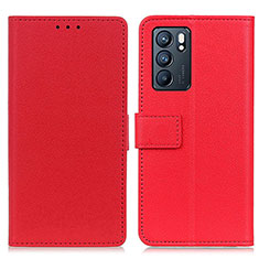 Oppo Reno6 5G用手帳型 レザーケース スタンド カバー M08L Oppo レッド