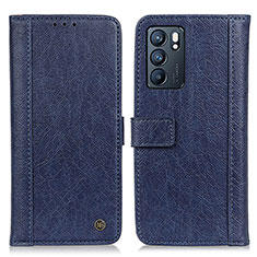 Oppo Reno6 5G用手帳型 レザーケース スタンド カバー M10L Oppo ネイビー