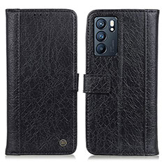 Oppo Reno6 5G用手帳型 レザーケース スタンド カバー M10L Oppo ブラック