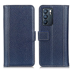 Oppo Reno6 5G用手帳型 レザーケース スタンド カバー M14L Oppo ネイビー