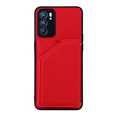 Oppo Reno6 5G用ケース 高級感 手触り良いレザー柄 Y01B Oppo レッド