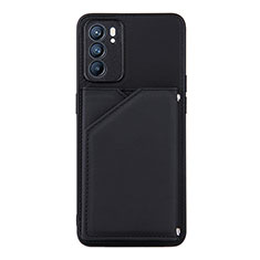 Oppo Reno6 5G用ケース 高級感 手触り良いレザー柄 Y01B Oppo ブラック