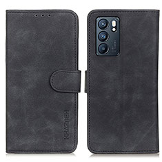 Oppo Reno6 5G用手帳型 レザーケース スタンド カバー K09Z Oppo ブラック