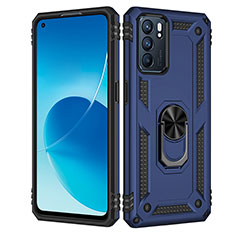 Oppo Reno6 5G用ハイブリットバンパーケース プラスチック アンド指輪 マグネット式 MQ4 Oppo ネイビー