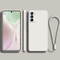 Oppo Reno6 5G用360度 フルカバー極薄ソフトケース シリコンケース 耐衝撃 全面保護 バンパー S01 Oppo ホワイト