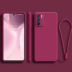 Oppo Reno6 5G用360度 フルカバー極薄ソフトケース シリコンケース 耐衝撃 全面保護 バンパー S01 Oppo ローズレッド