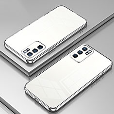 Oppo Reno6 5G用極薄ソフトケース シリコンケース 耐衝撃 全面保護 クリア透明 SY1 Oppo シルバー