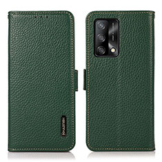 Oppo Reno6 Lite用手帳型 レザーケース スタンド カバー B03H Oppo グリーン